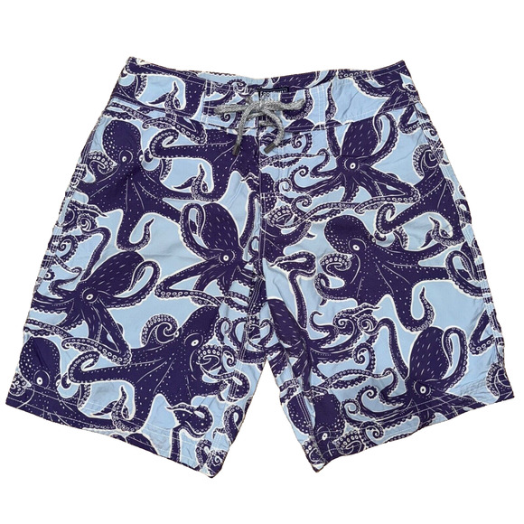 Vilebrequin Rare Mens Purple Squid Blu Swim Swimming Trunks Lined Board Shorts S - Picture 1 of 10